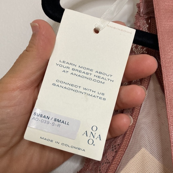 New ANAONO Bra Womens 32 Small Pink Susan Front Wrap Lace Wireless Bralette - Picture 11 of 14